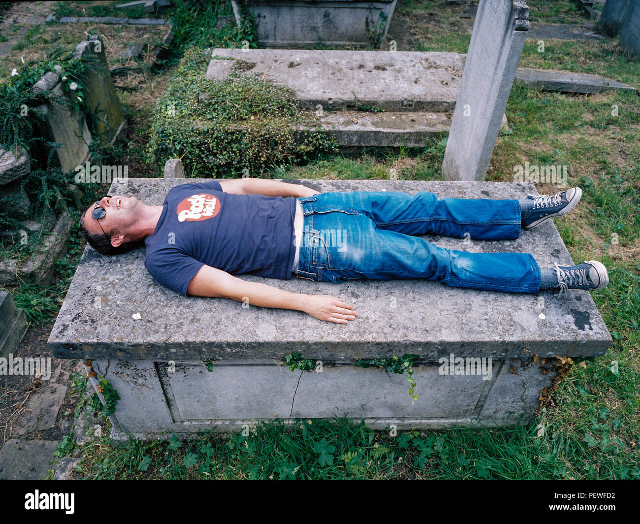 Portrait de musicien Baxter Dury (fils de Ian Dury) photographié à Hampstead, Londres, le 15 juillet 2005. Banque D'Images