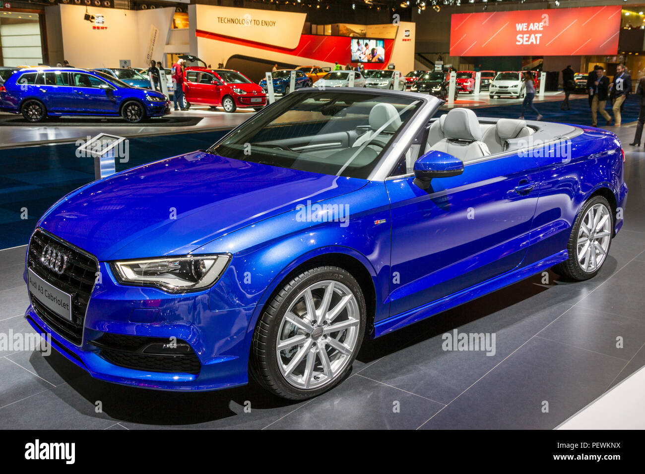 Bruxelles - 12 jan 2016 : Audi A3 cabrio location de vedette à l'Automobile de Bruxelles. Banque D'Images