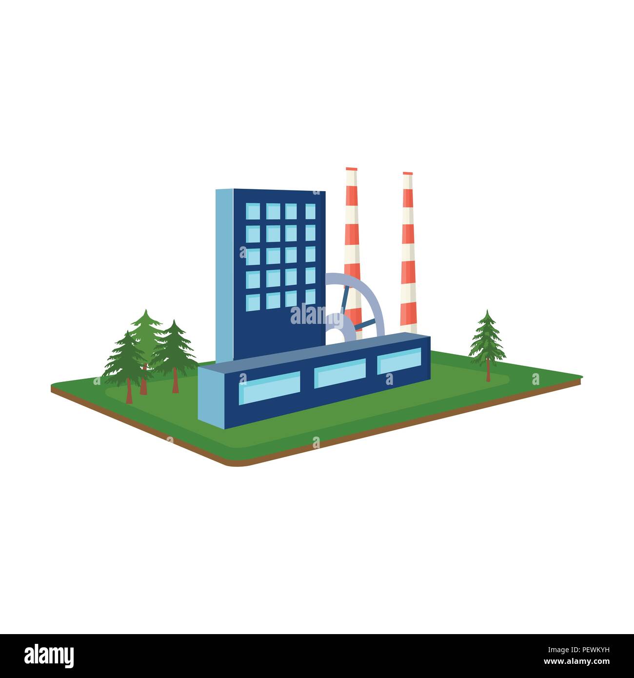L'usine de traitement. Factory et de l'industrie seule icône de style cartoon vector illustration isométrique stock symbol . Illustration de Vecteur