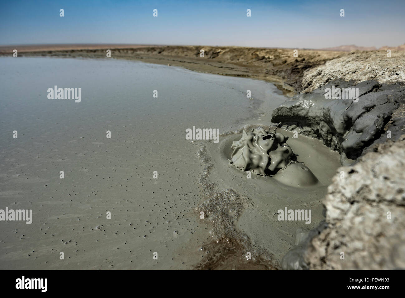 Volcan de boue à jask, au sud de l'Iran. Banque D'Images