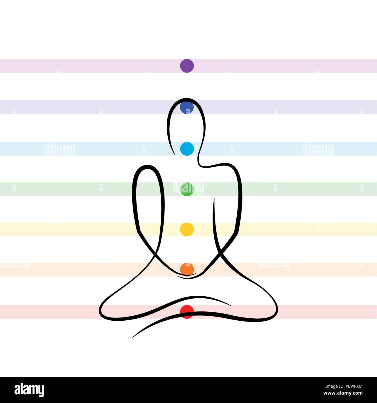 Points chakra méditation personne dessin illustration vecteur EPS10 Illustration de Vecteur