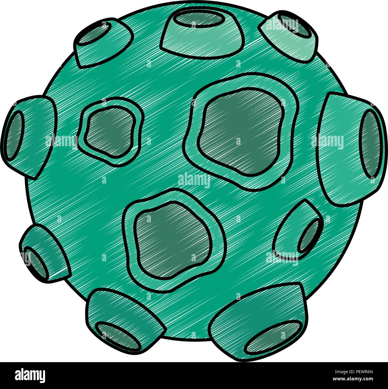 Avec l'icône espace cratères d'astéroïdes Illustration de Vecteur