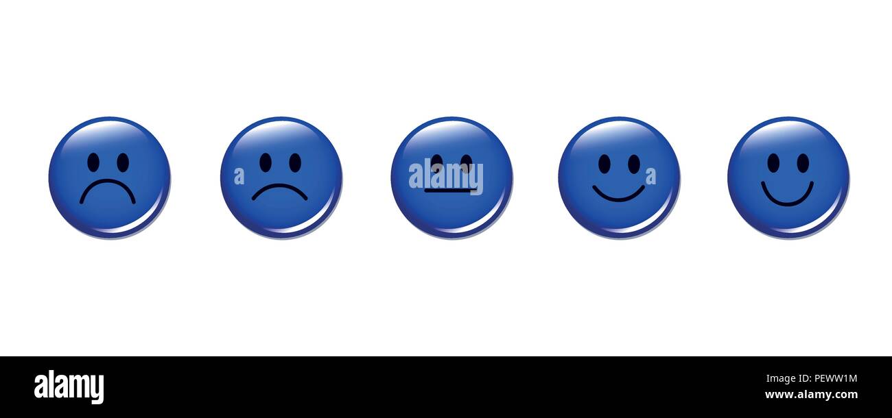 0 smileys bleu ronde EPS10 vector illustration Illustration de Vecteur