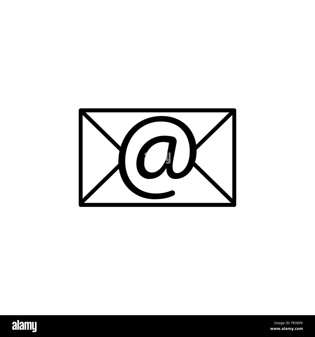L'icône de l'enveloppe. E-mail sign. noir sur fond blanc Image Vectorielle  Stock - Alamy