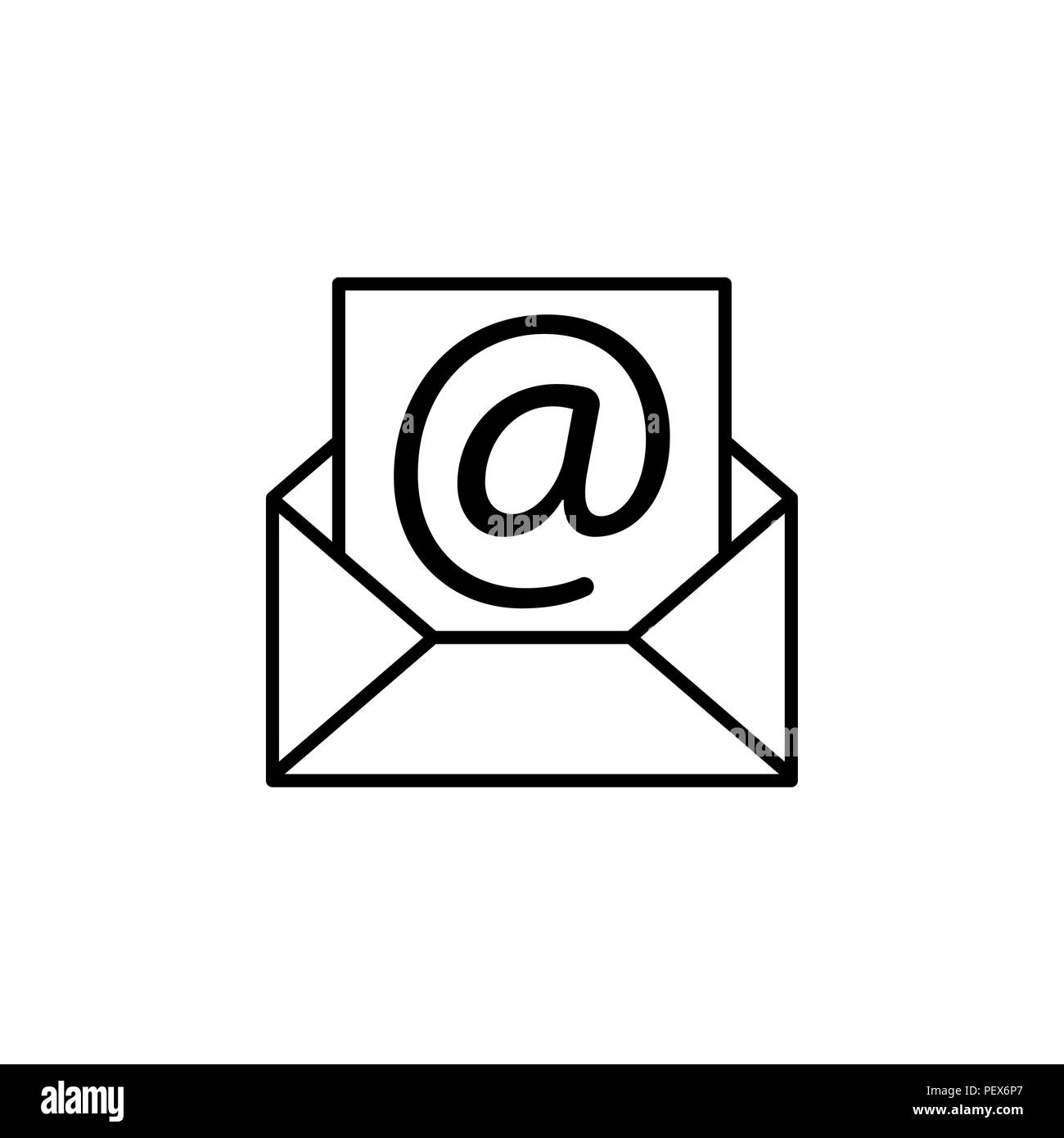 L'icône de l'enveloppe. E-mail sign. noir sur fond blanc Image Vectorielle  Stock - Alamy