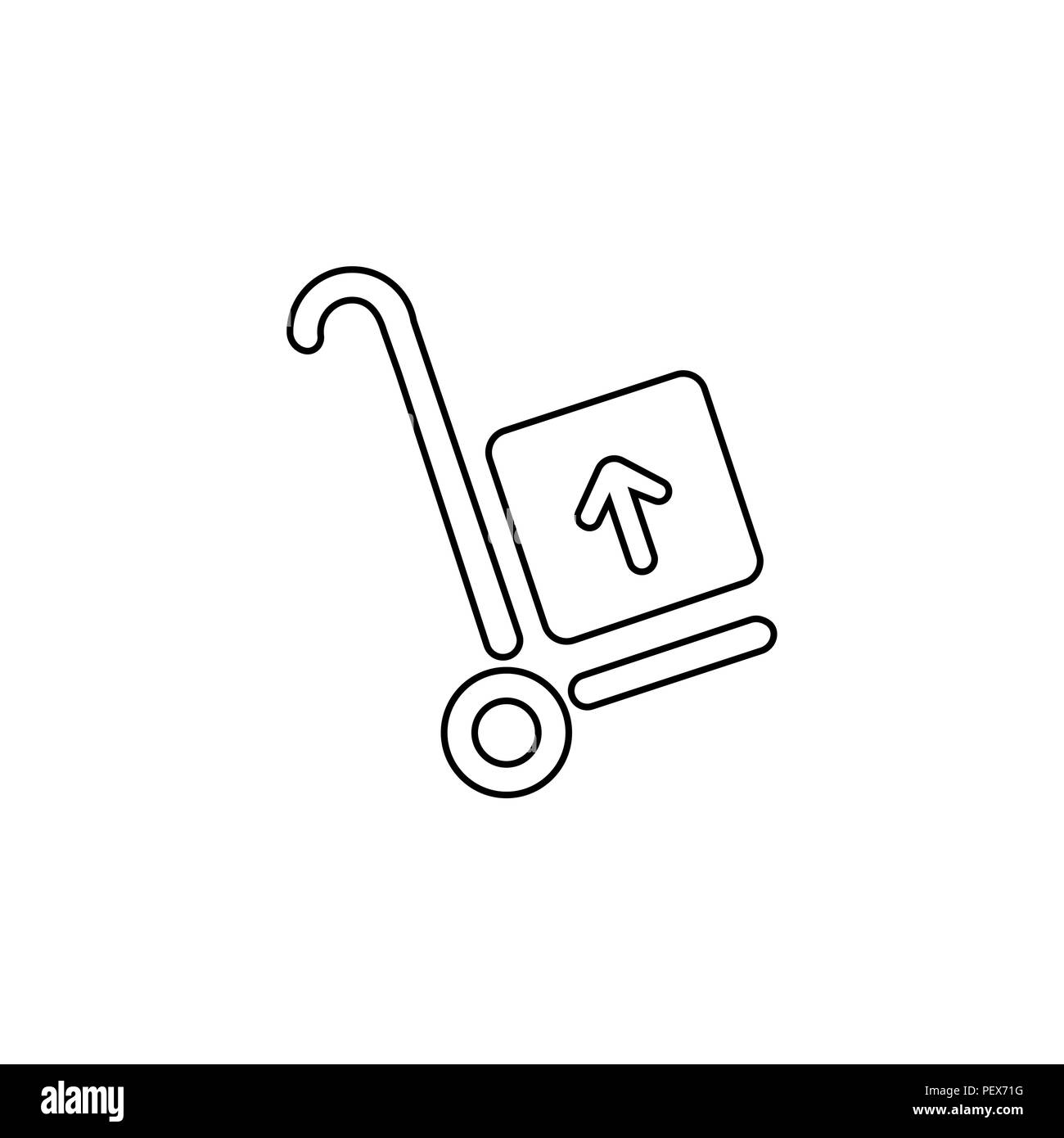 Brouette pour le transport de fret, l'icône de la ligne. Illustration de Vecteur