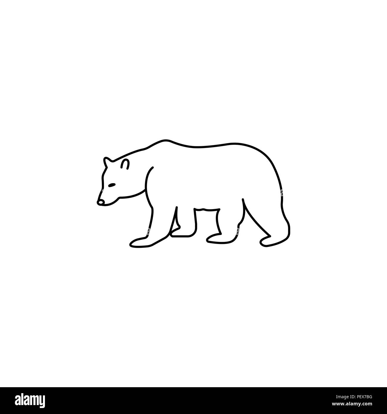 Symbole de l'ours vector illustration noir sur fond blanc Image