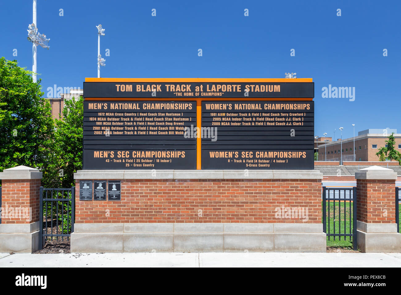 KNOXVILLE, TN/USA 4 Juin 2018 : Laporte Stadium et Tom Black Track sur le campus de l'Université du Tennessee. Banque D'Images