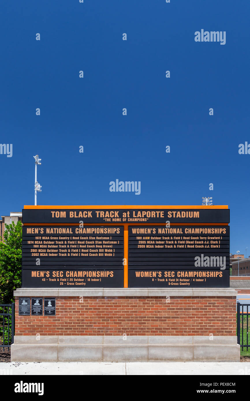 KNOXVILLE, TN/USA 4 Juin 2018 : Laporte Stadium et Tom Black Track sur le campus de l'Université du Tennessee. Banque D'Images