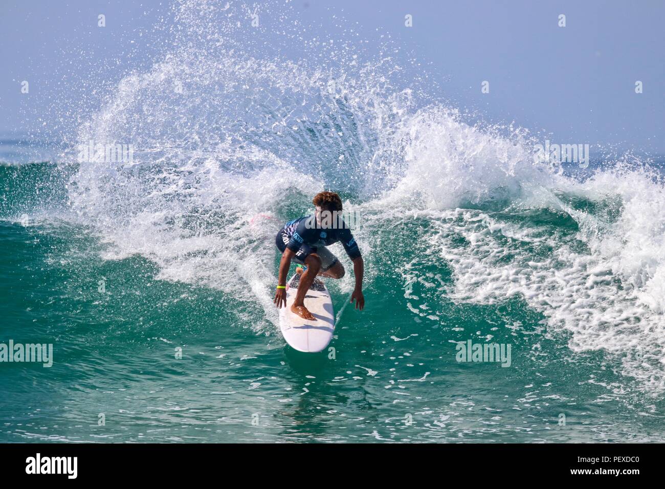 David do Carmo en compétition dans l'US Open de surf 2018 Banque D'Images