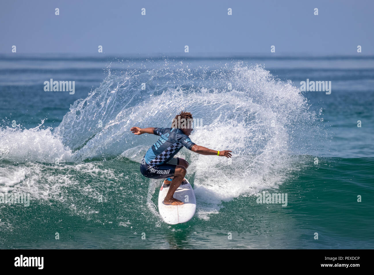 David do Carmo en compétition dans l'US Open de surf 2018 Banque D'Images