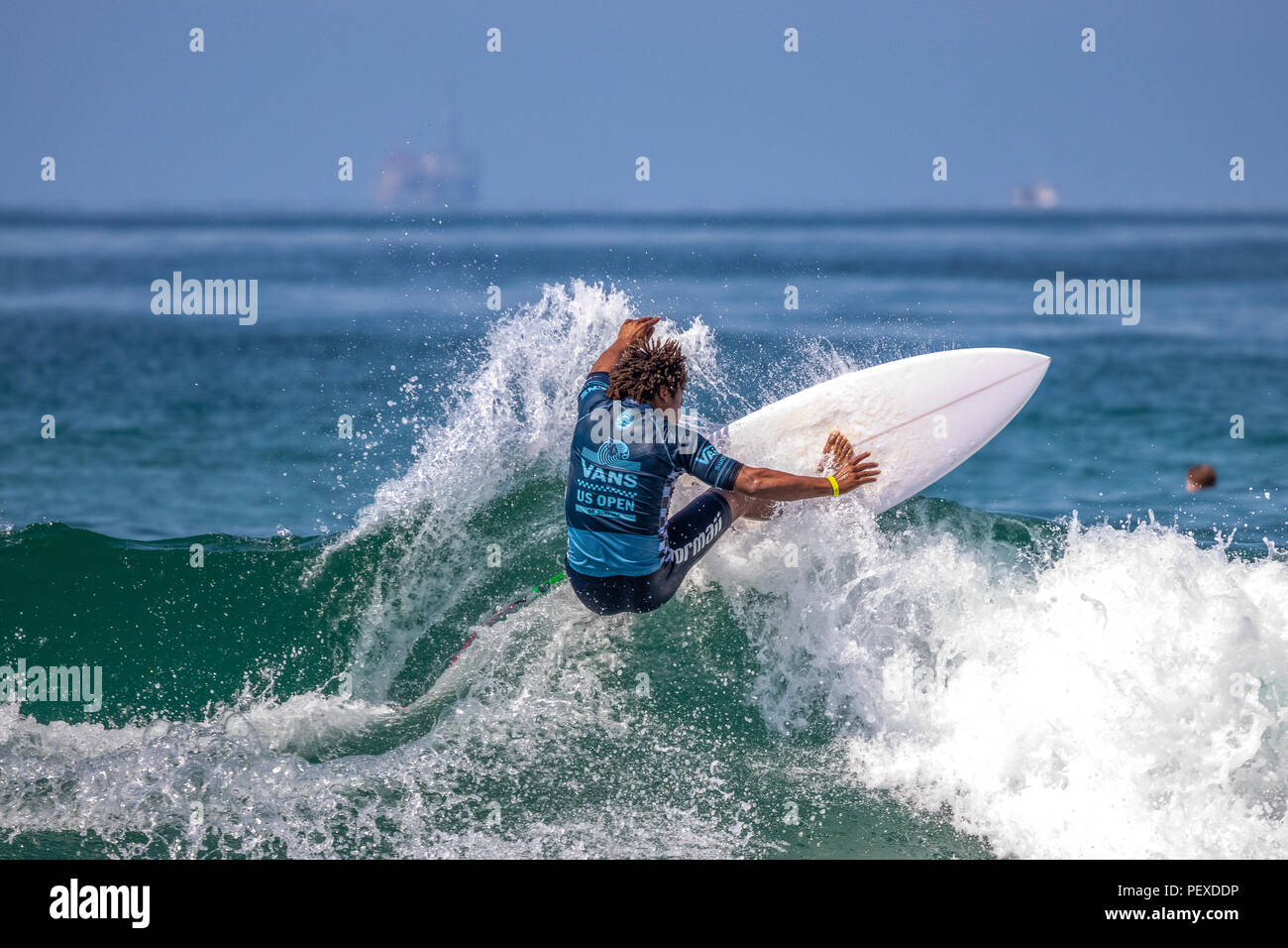 David do Carmo en compétition dans l'US Open de surf 2018 Banque D'Images