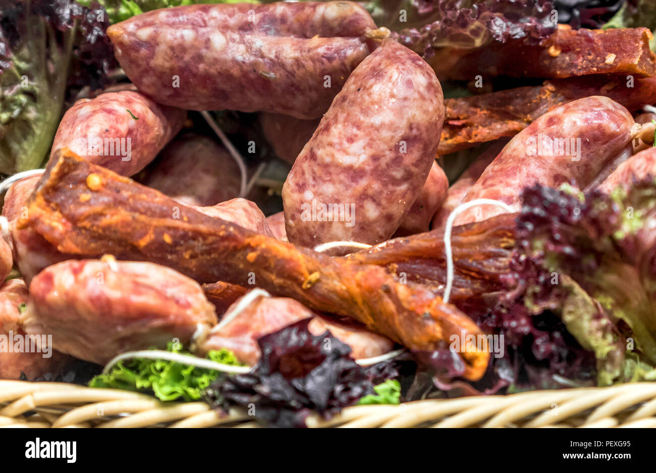 Ministère de l'alimentation prête dans le supermarché Banque D'Images