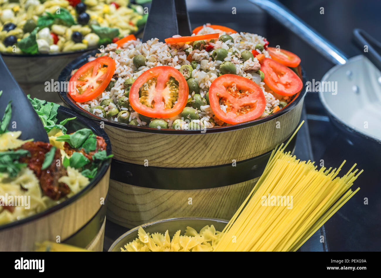 Ministère de l'alimentation prête dans le supermarché Banque D'Images