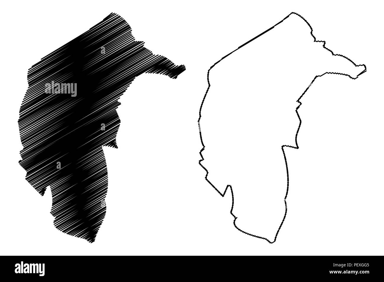 Territoire de la capitale australienne (états et territoires australiens, LOI, Territoire de la capitale fédérale) map vector illustration, croquis gribouillis d'Australian C Illustration de Vecteur