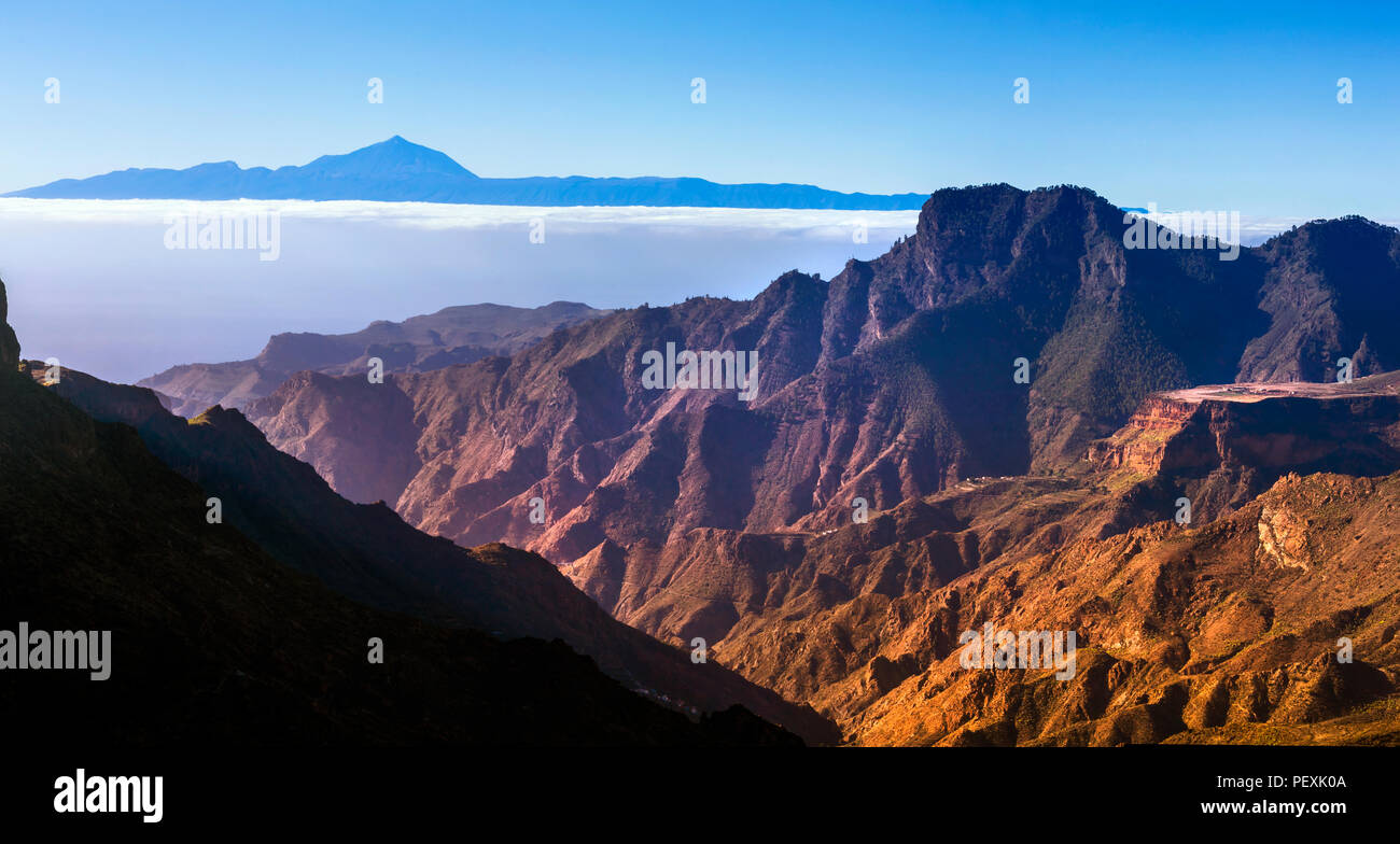 Amazing nature volcanique de l'île de Gran Canaria, photo a été fait plus de 2000m de haut Banque D'Images