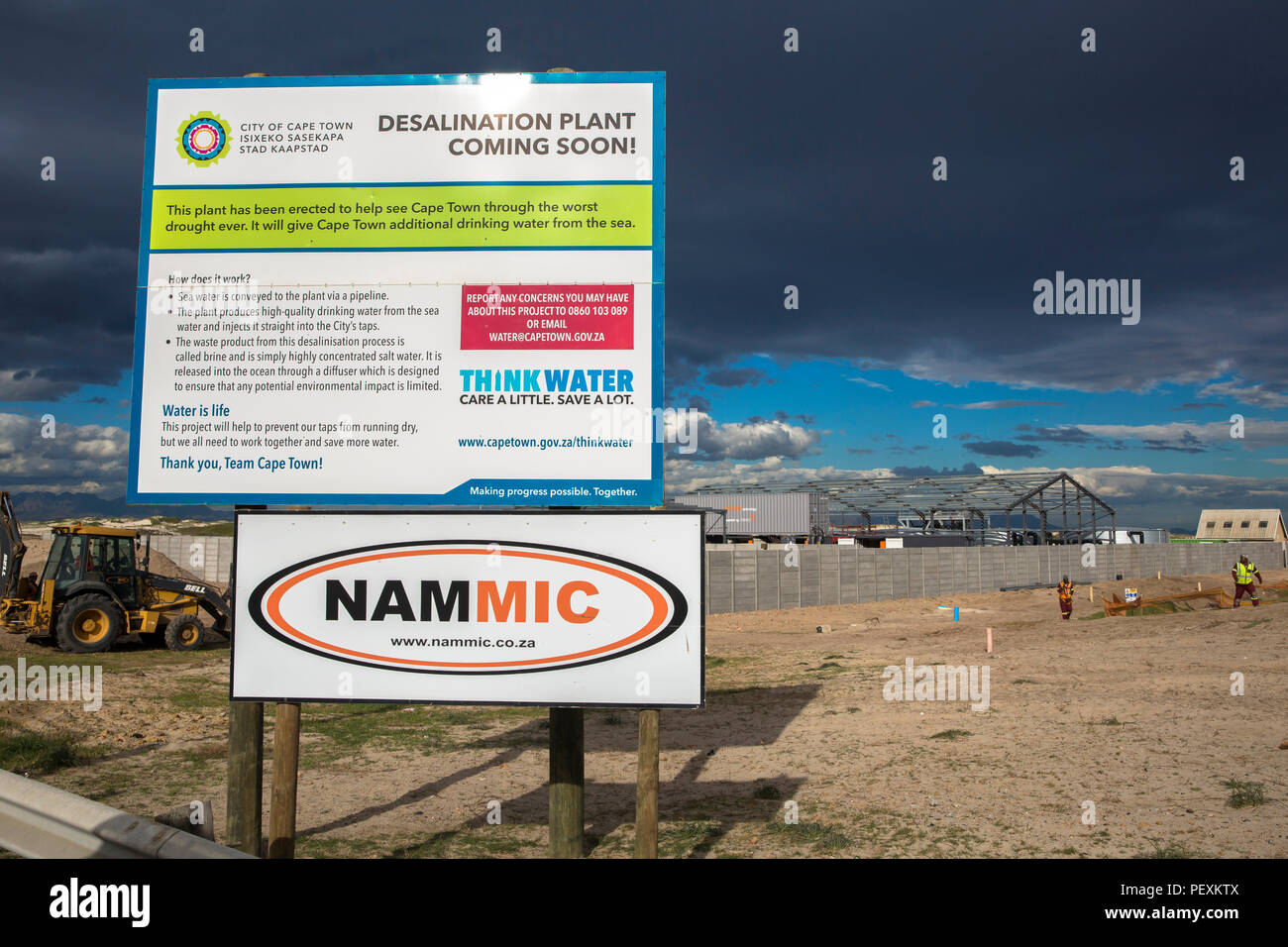 Usine de dessalement d'eau de mer, le cap de la crise de l'eau, Strandfontein, Province de Western Cape, Afrique du Sud Banque D'Images