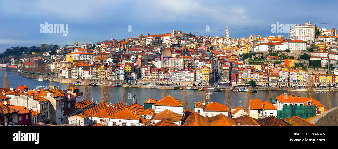 Belle ville de Porto,vue panoramique,Portugal. Banque D'Images