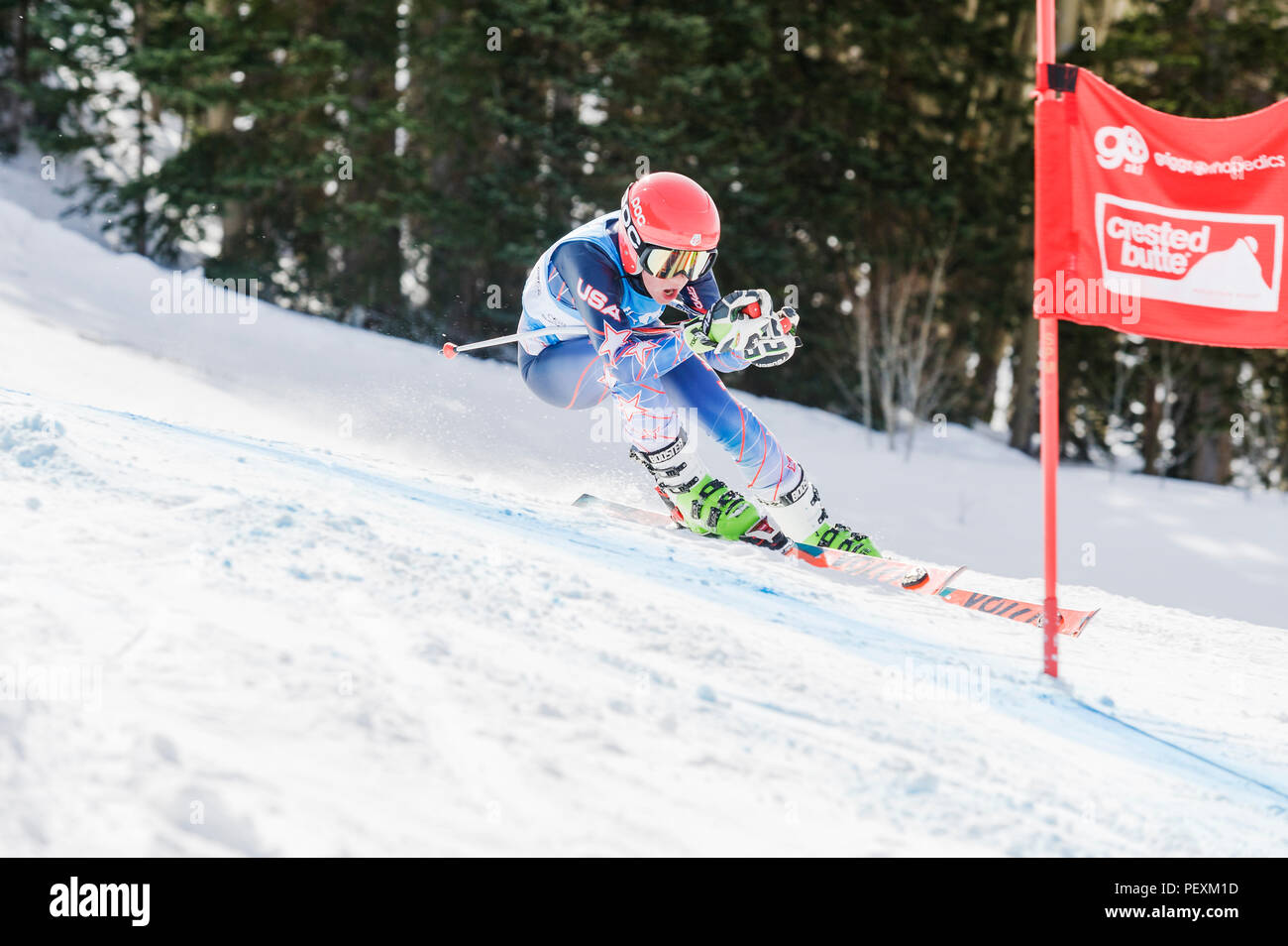 Ski alpin, Crested Butte, Colorado, USA Banque D'Images