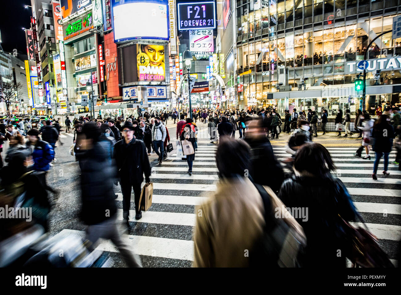 Croisement de Shibuya à Tokyo, Japon Banque D'Images