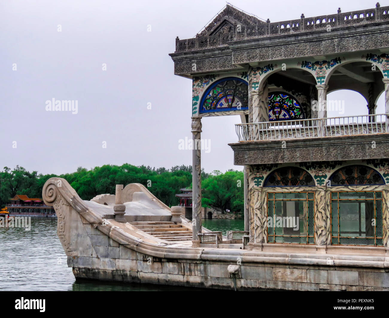 Bateau de Marbre au Summer Palace, Beijing, Chine Banque D'Images