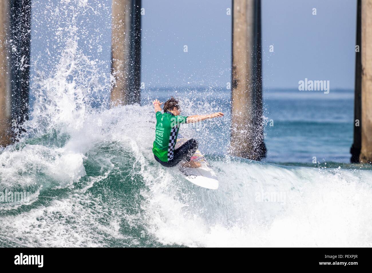 Tyler Gunter concurrentes dans l'US Open de surf 2018 Banque D'Images