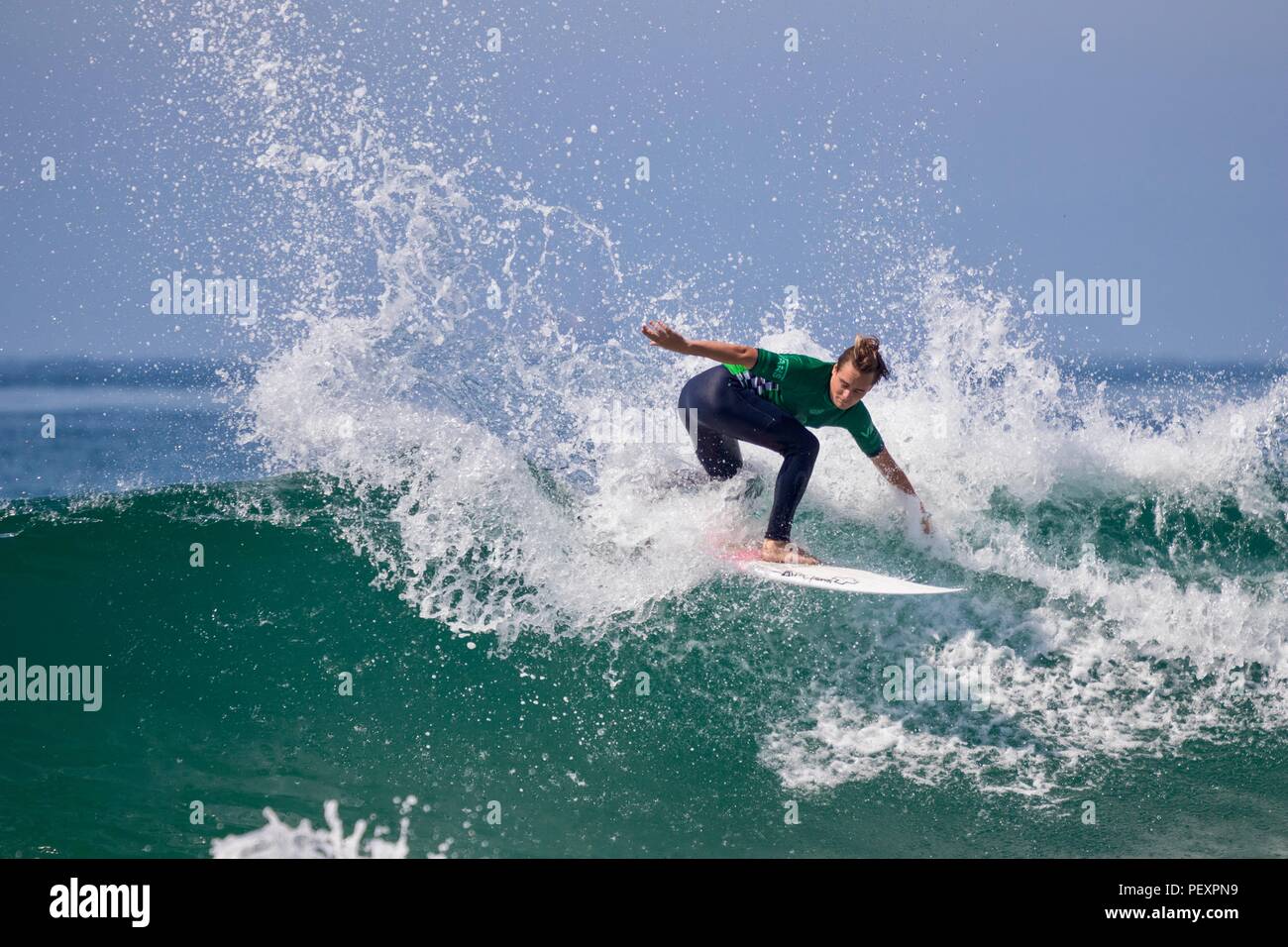 Tyler Gunter concurrentes dans l'US Open de surf 2018 Banque D'Images