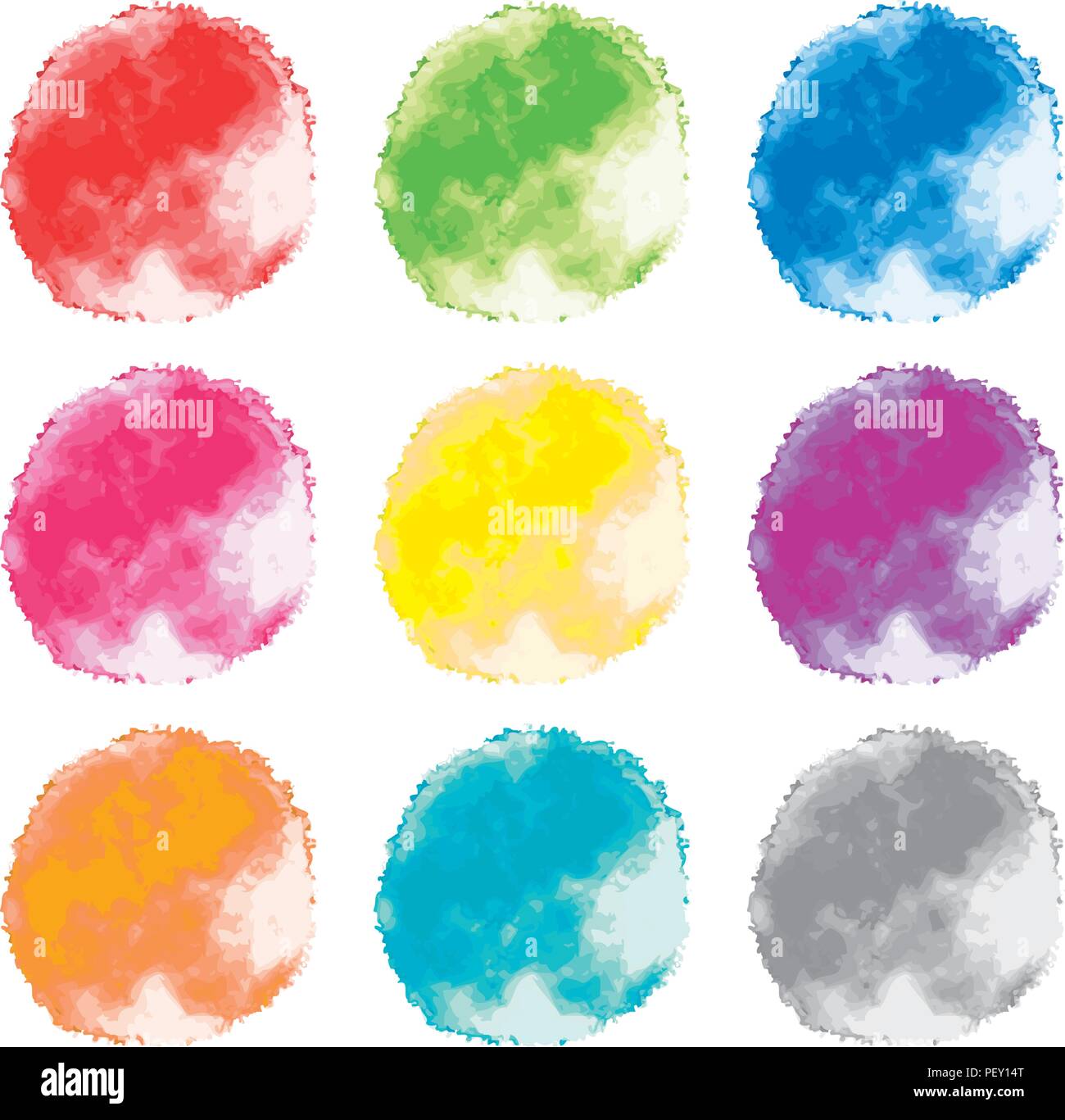 Vector set de l'aquarelle. Résumé des projections de peinture aquarelle de textures. collecte de l'eau coloré design illustrations couleur Illustration de Vecteur