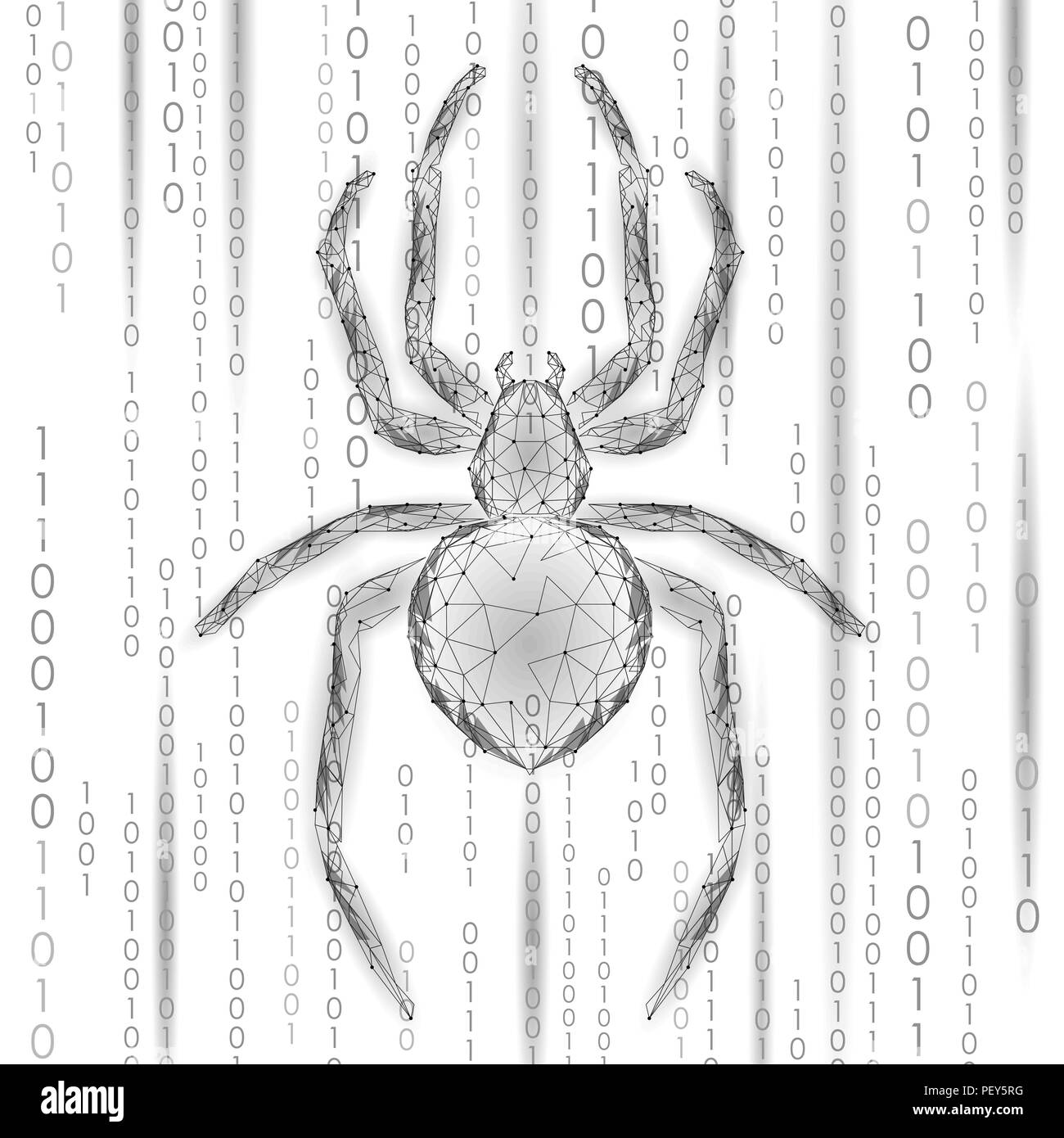 Poly faible danger d'attaque de l'araignée. Sécurité La sécurité des données Web virus antivirus concept. Design moderne polygonales concept d'entreprise. Cyber-criminalité technologie web bug insecte vector illustration Illustration de Vecteur