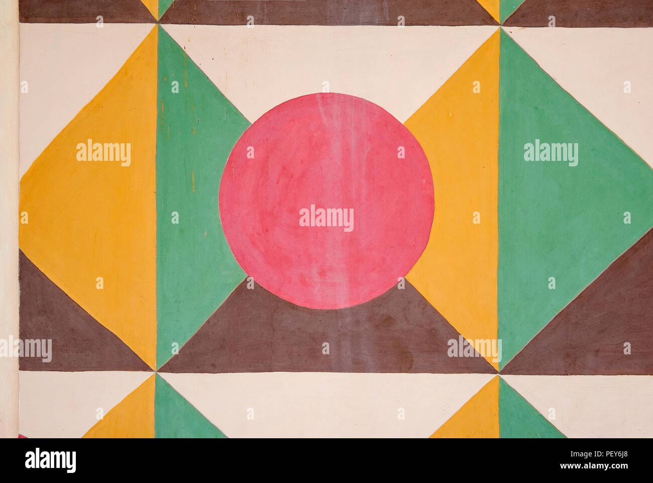 Arrière-plan coloré vintage de formes géométriques colorées Banque D'Images