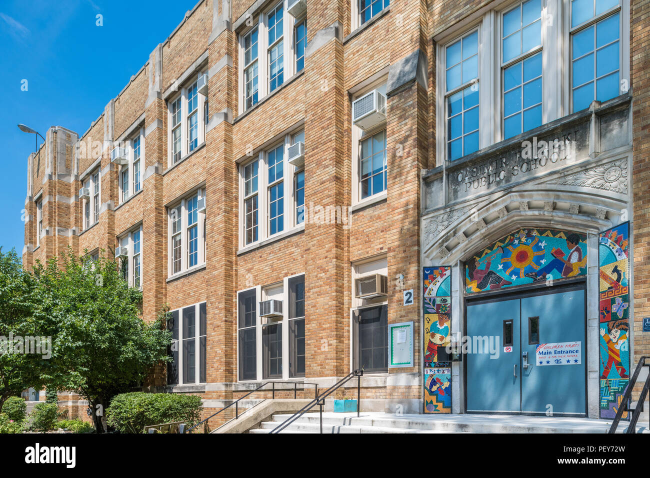 L'École élémentaire de Pulaski - Chicago Public Schools Banque D'Images