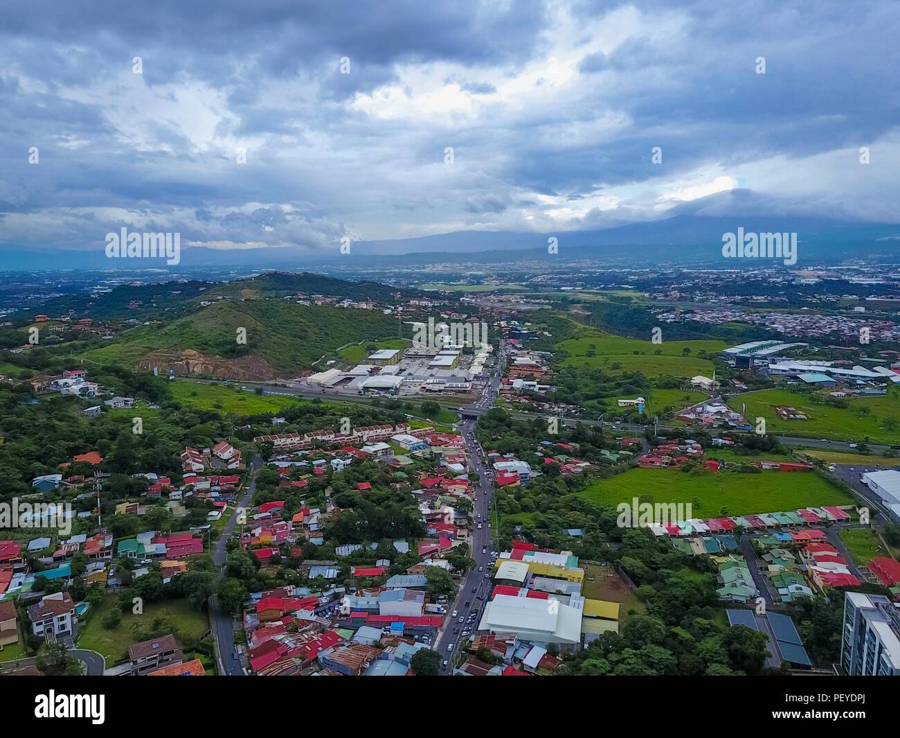 Belle vue aérienne de la ville de San Jose Costa Rica Banque D'Images