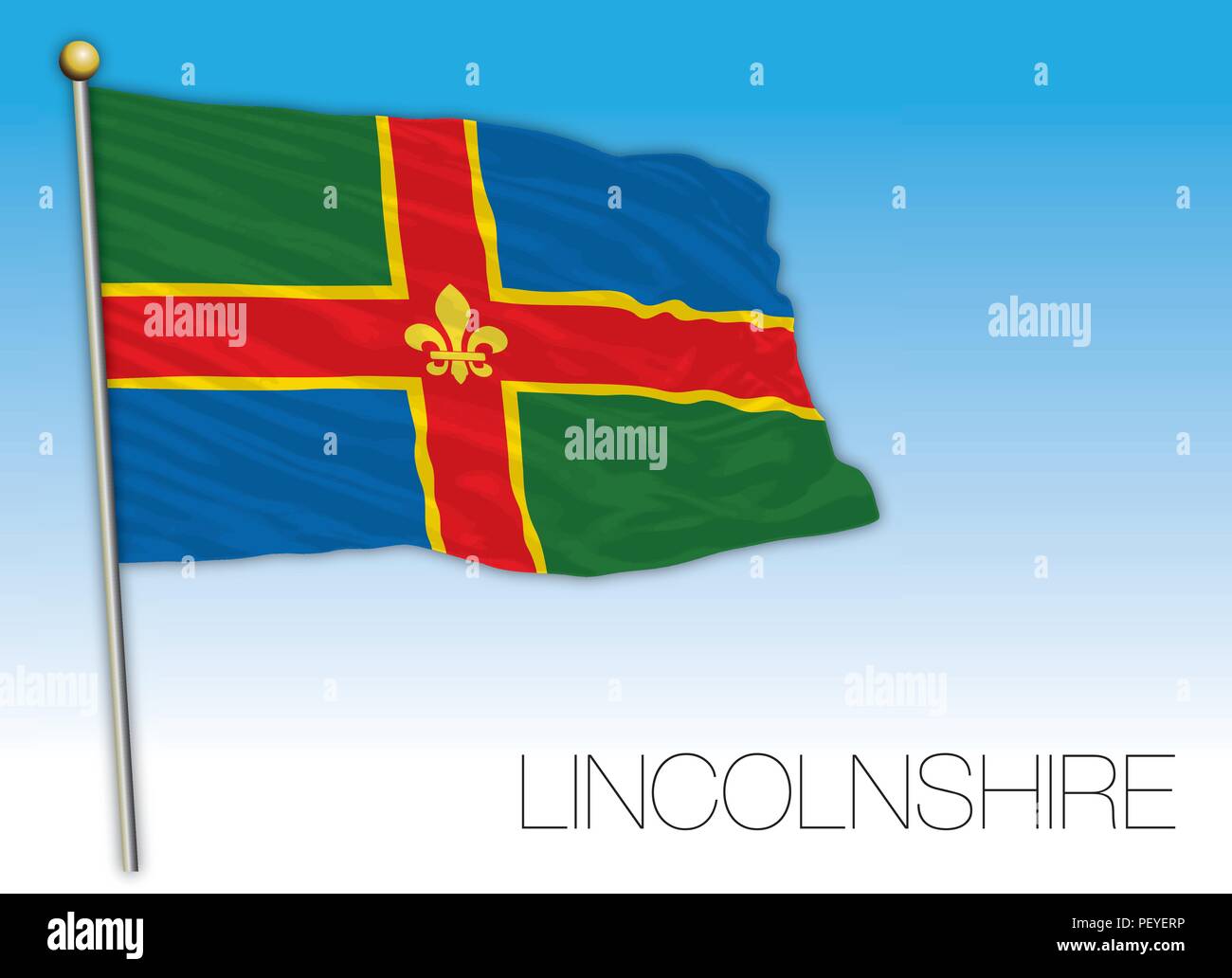 Drapeau du Lincolnshire, Royaume-Uni, vector illustration Illustration de Vecteur