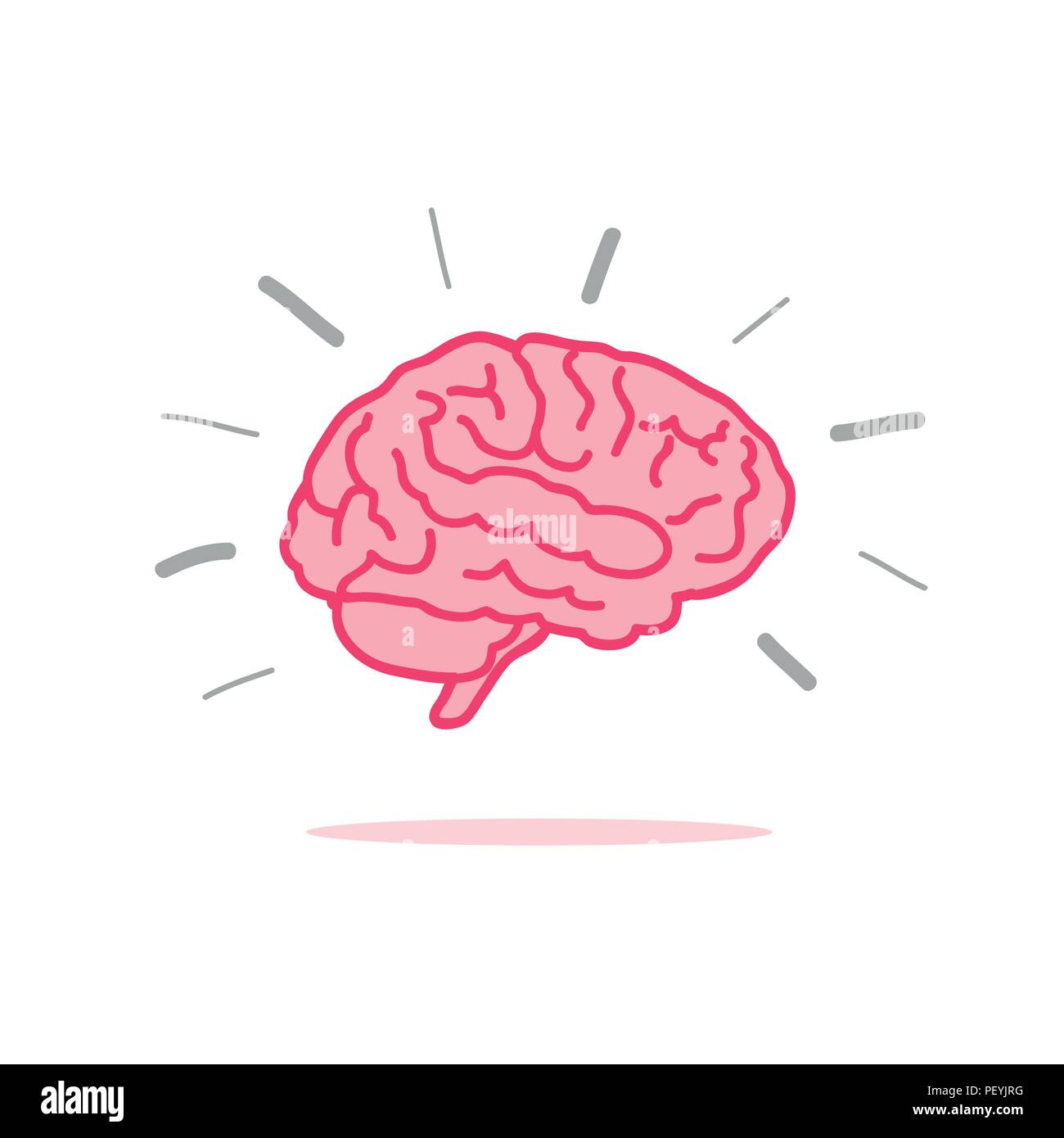 Icône cerveau rose remue-méninges vector illustration EPS10 Illustration de Vecteur