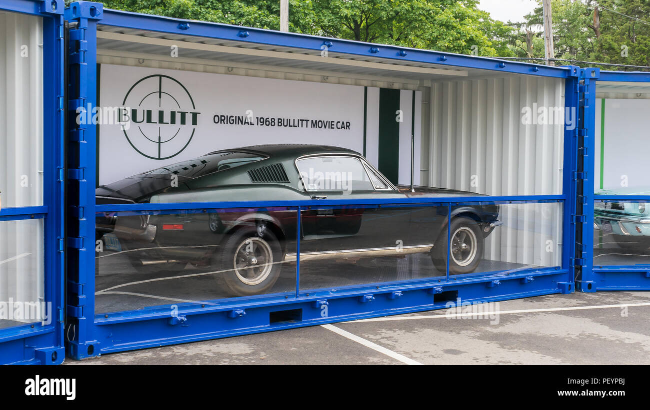 ROYAL OAK, MI/USA - 17 août 2018 : 1968 Ford Mustang Bullitt originale sur l'affichage à la croisière de rêve Woodward. Conduit par l'acteur Steve McQueen. Banque D'Images
