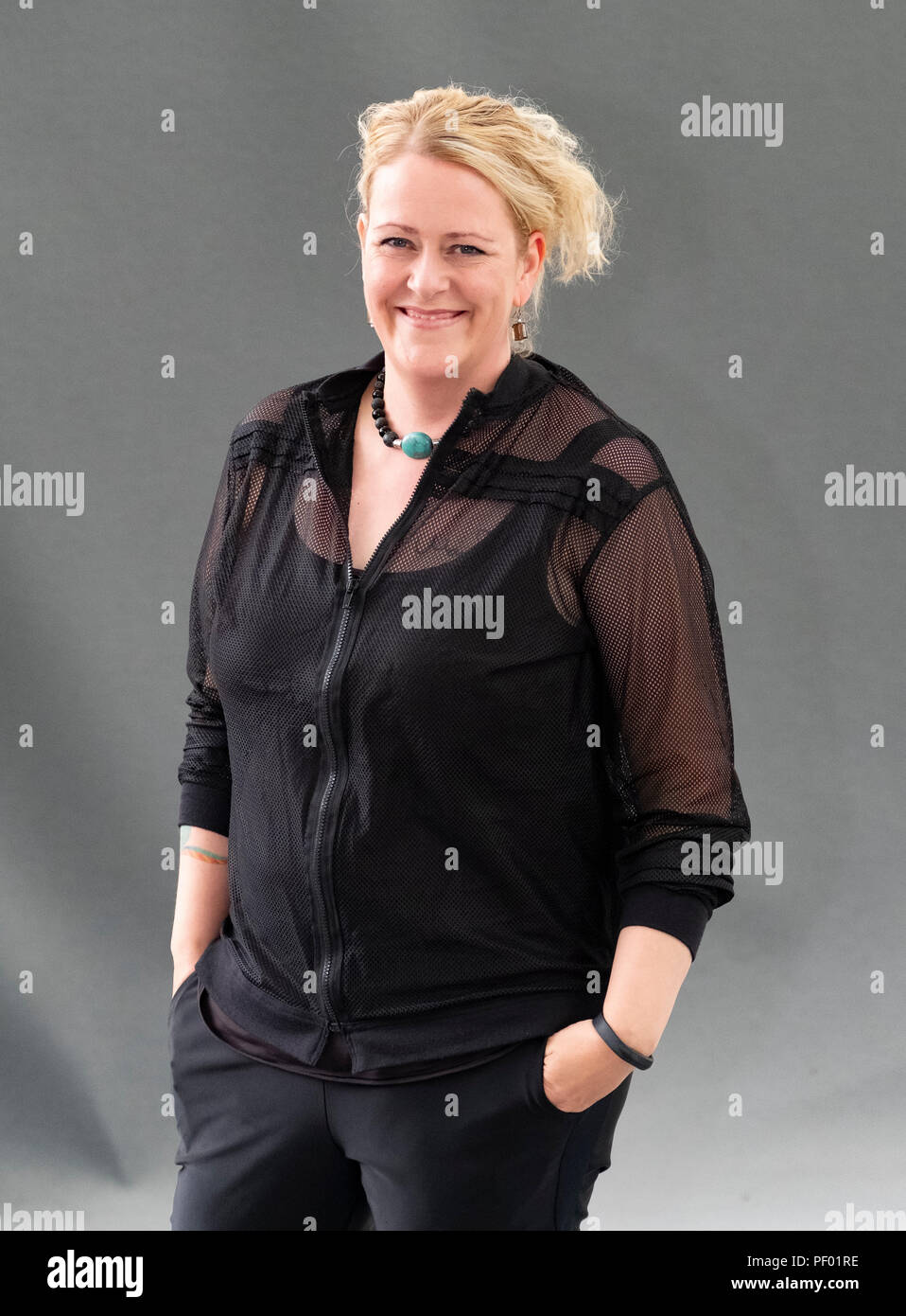 Édimbourg, Écosse, Royaume-Uni ; 17 août, 2018. Sur la photo ; Lilja Sigurðardóttir écrivain islandais le nouveau livre de caisse claire '' dispose d'une jeune mère de prendre des mesures extrêmes pour conserver la garde de son fils , se trouver piégé dans la pègre islandaise. Credit : Iain Masterton/Alamy Live News Banque D'Images