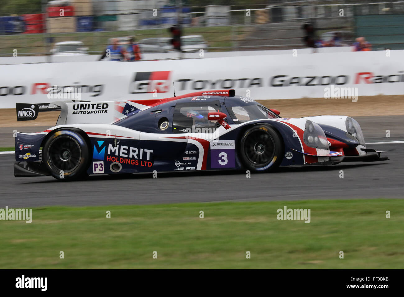 Le # 3 United Autosports Ligier JS P3 Nissan de Anthony Wells, Garret Grist et Matt Bell au cours de l'European Le Mans Series 4 heures de Silverstone, à Silverstone, Royaume Uni Banque D'Images