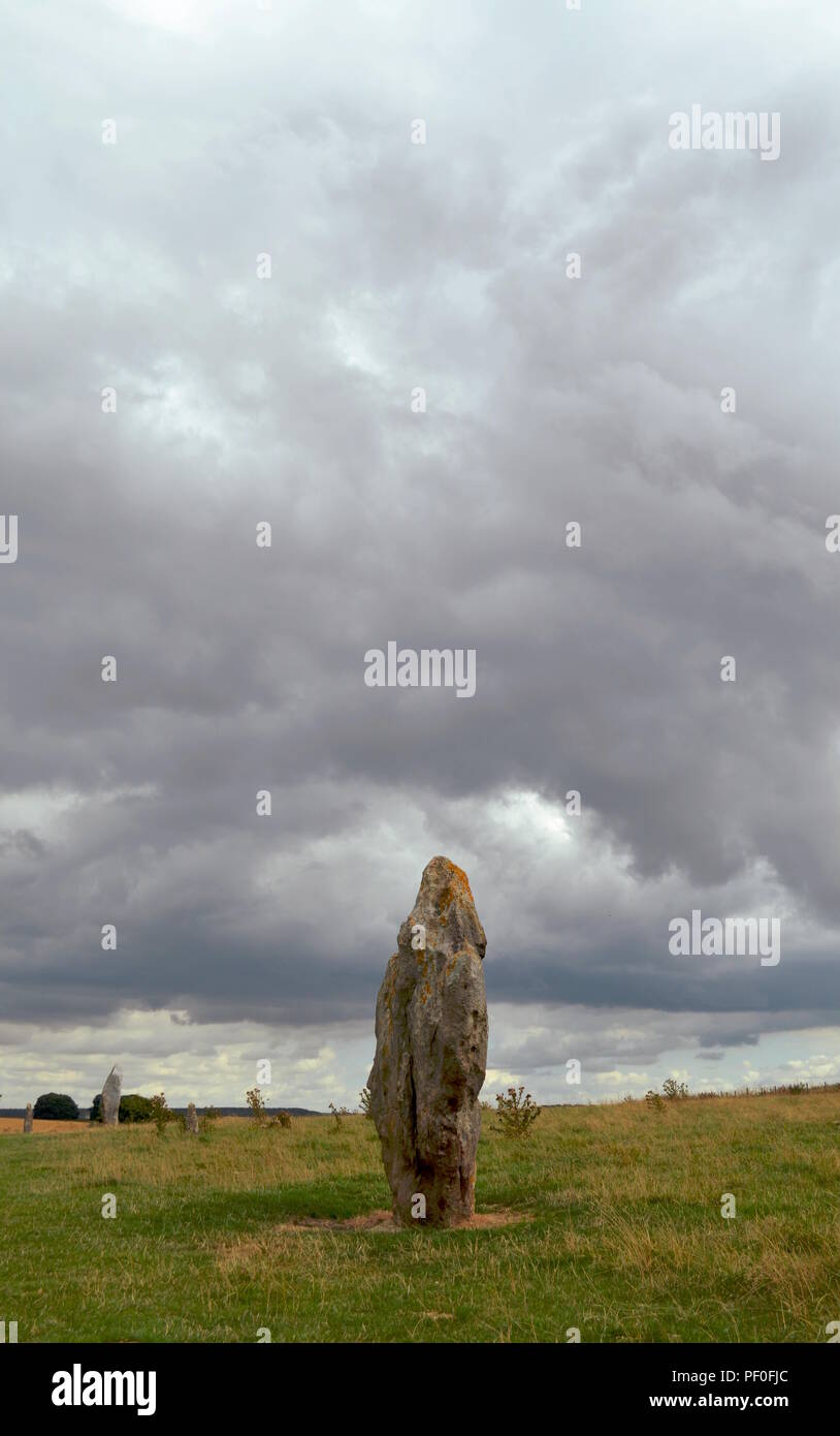 Un monument d'Avebury, contenant trois cercles de pierres, autour du village d'Avebury dans le Wiltshire, dans le sud-ouest de l'Angleterre. Banque D'Images