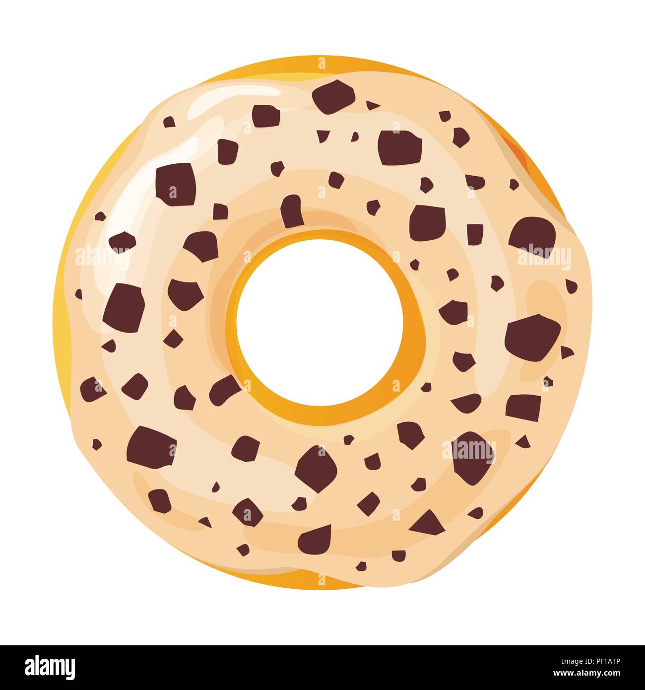 Donut colorés sur fond blanc, télévision vector illustration Illustration de Vecteur