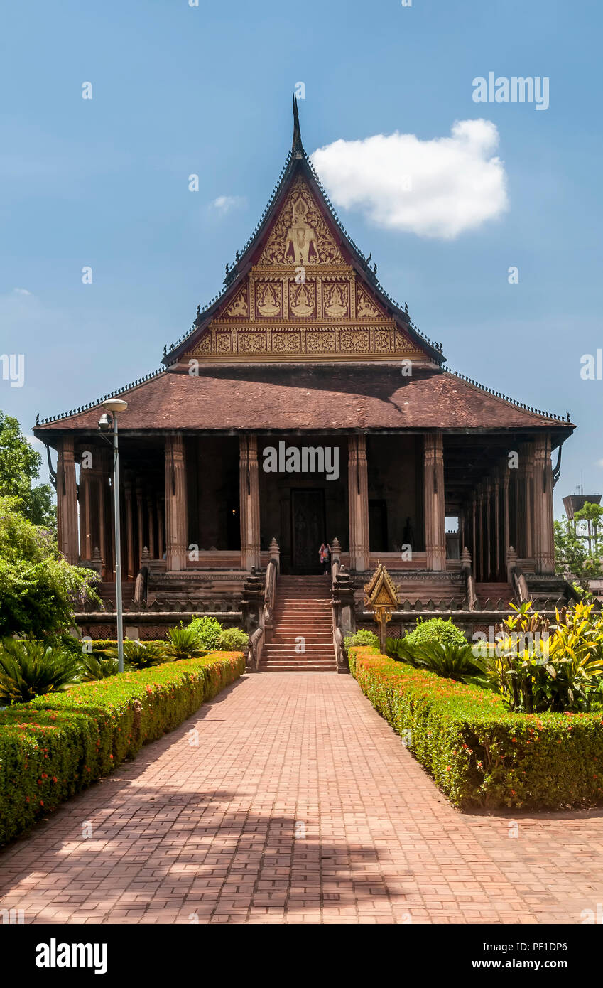 La célèbre Haw Phra Kaew temple de Vientiane, Laos Banque D'Images