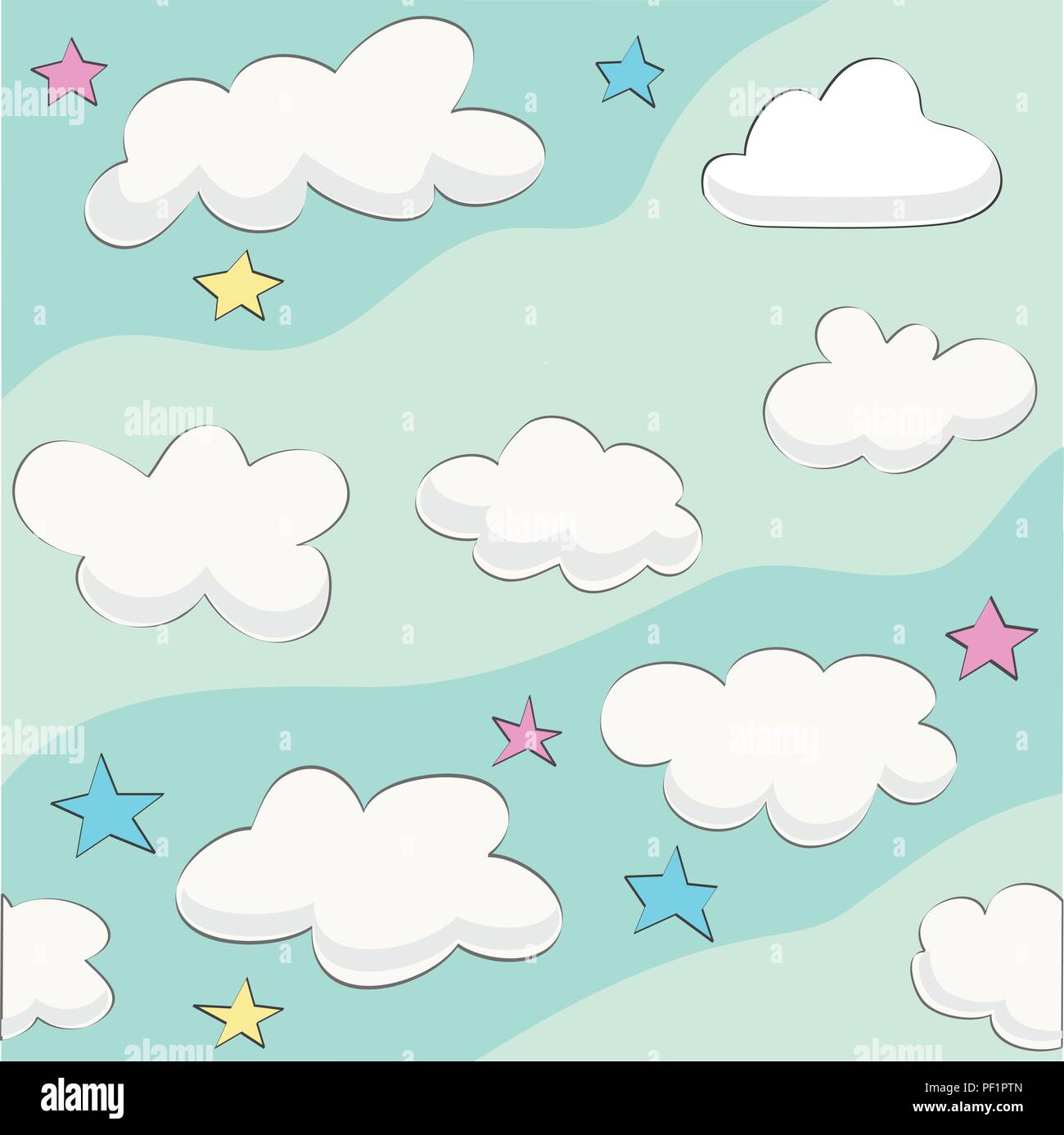 Mignon Bebe Motif Nuage Image Vectorielle Stock Alamy