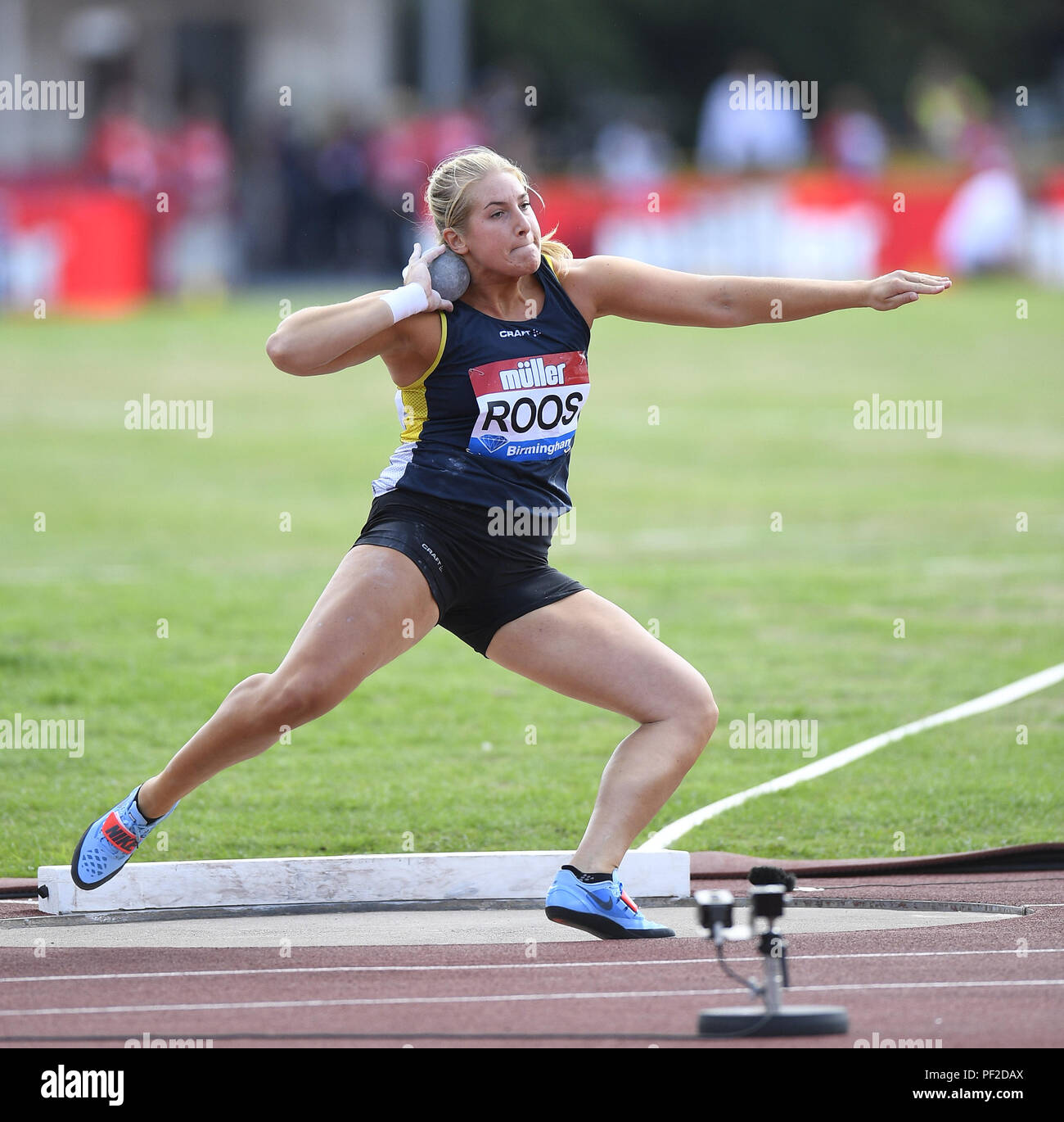 Fanny Roos en action lors de la Diamond League Muller Grand Prix à Alexander Stadium Birmingham England le 18 août 2018 Graham / GlennSports Banque D'Images