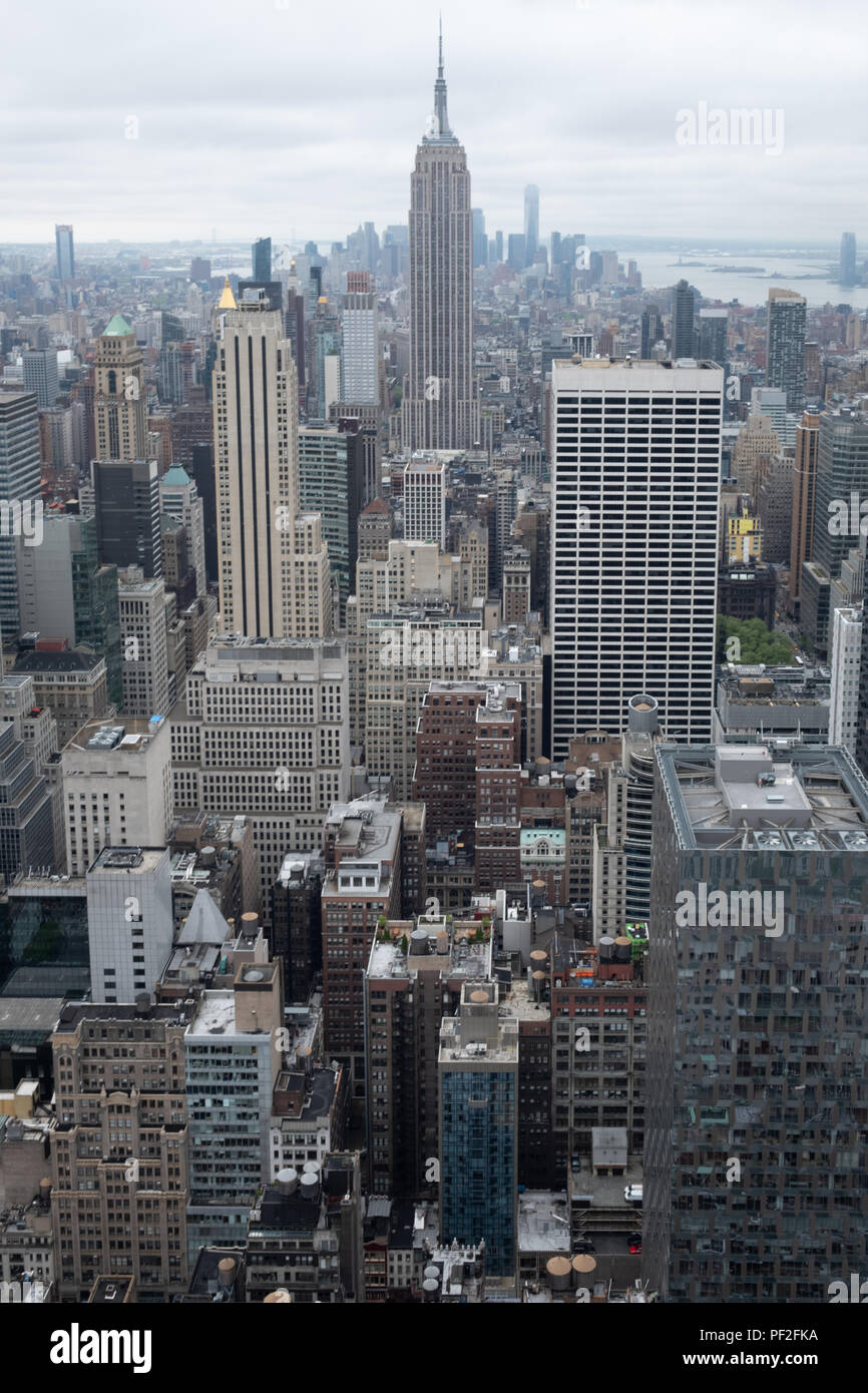 Vue du Rockefeller Center à l'Empire State Building Banque D'Images