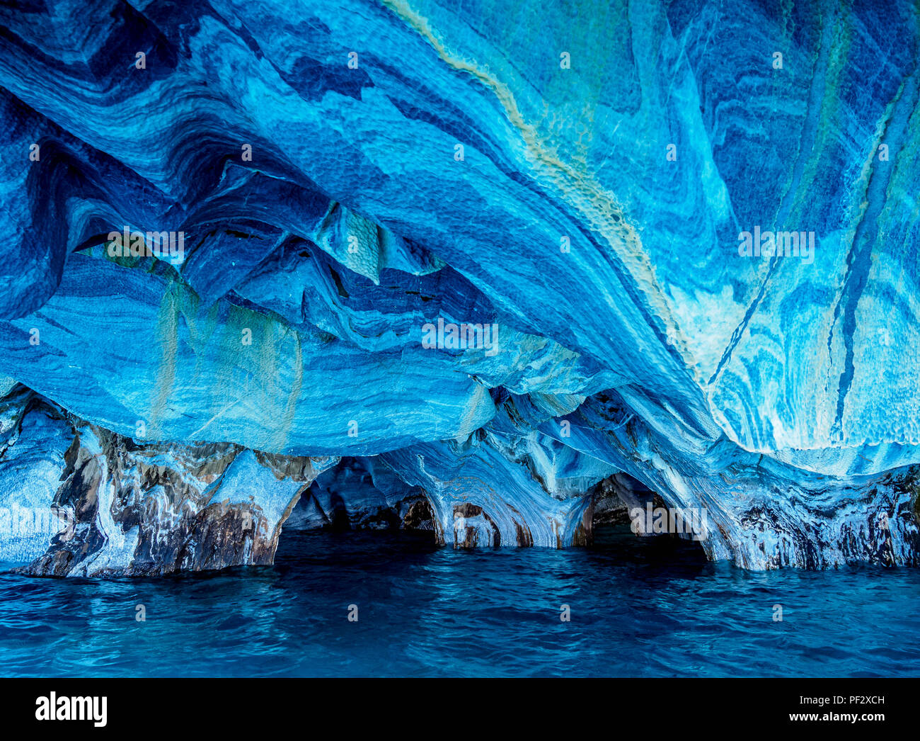 En Cathédrale, le Santuario de la Naturaleza capillas de Marmol, Lac General Carrera, Puerto Rio Tranquilo, région d'Aysen, en Patagonie, au Chili Banque D'Images