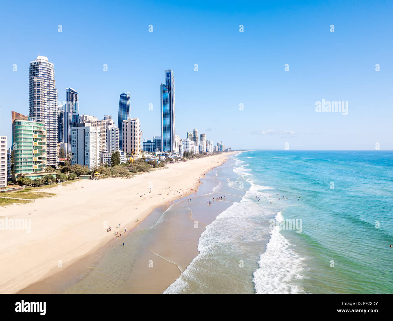 Vue aérienne de Surfers Paradise sur la Gold Coast, Queensland, Australie Banque D'Images