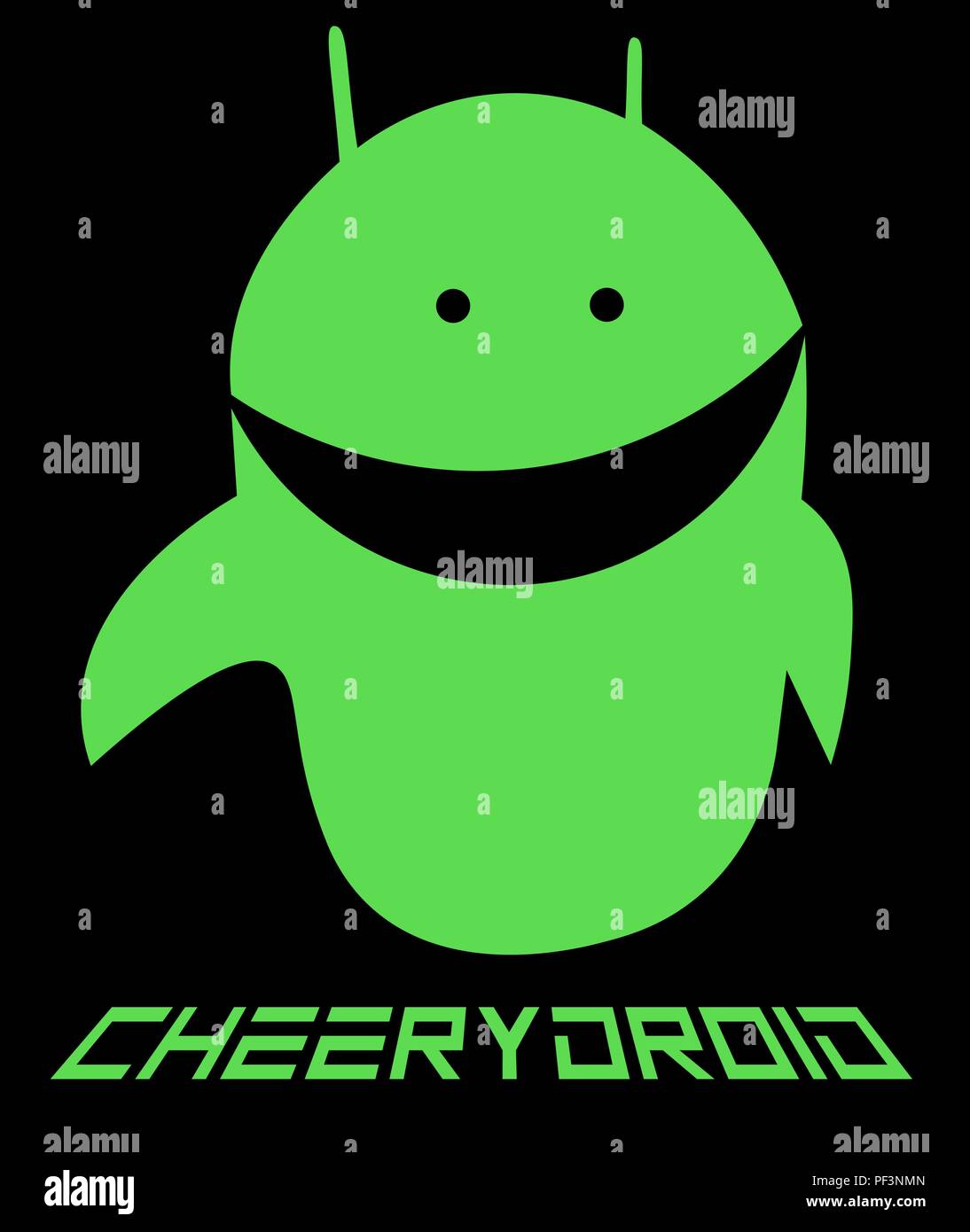 Émoticône, android Android fun logo créative le minimalisme Illustration de Vecteur