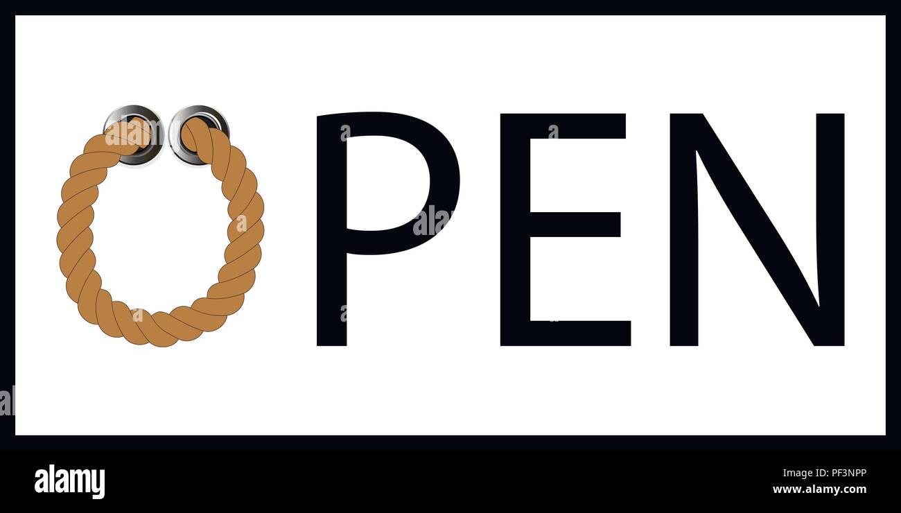 L'inscription originale ouverte sur un fond blanc Illustration de Vecteur