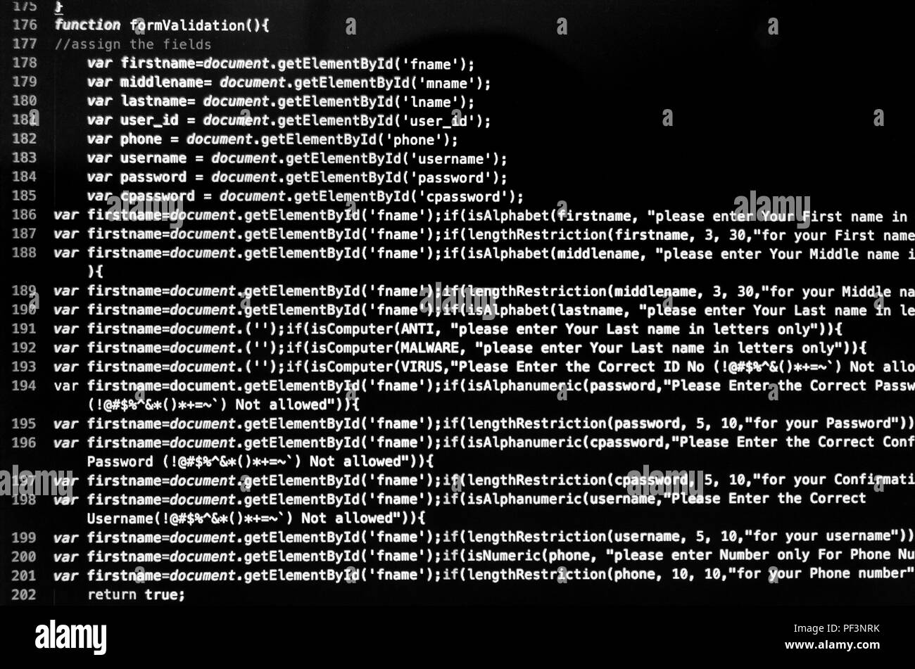 Code source de bureau et technologie Contexte, développeur ou programmeur en matière de codage et de programmation, le papier peint par le langage informatique et le code source, Com Banque D'Images