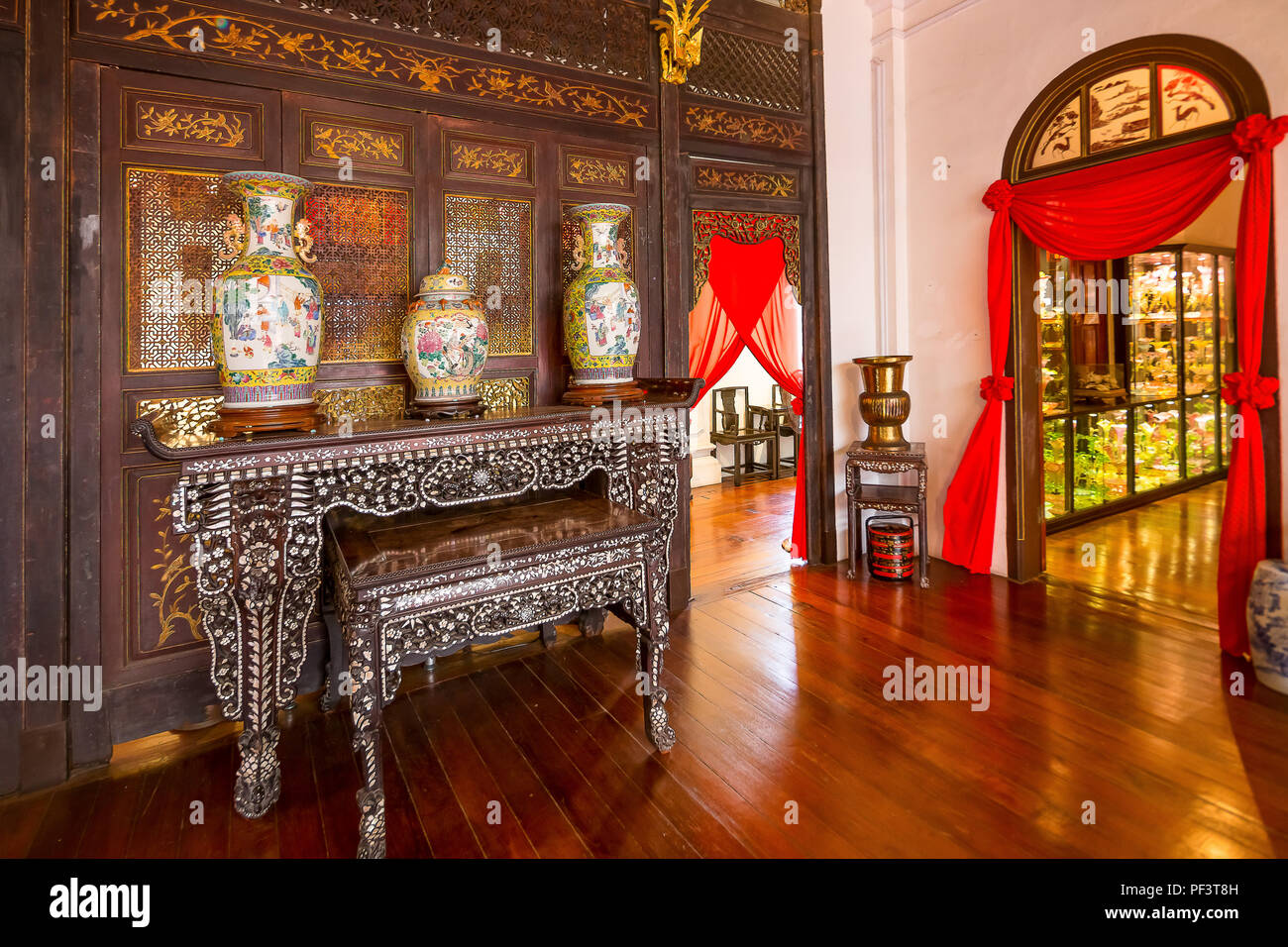 Musée Baba Nyonya, George Town, Penang, Malaisie. Banque D'Images