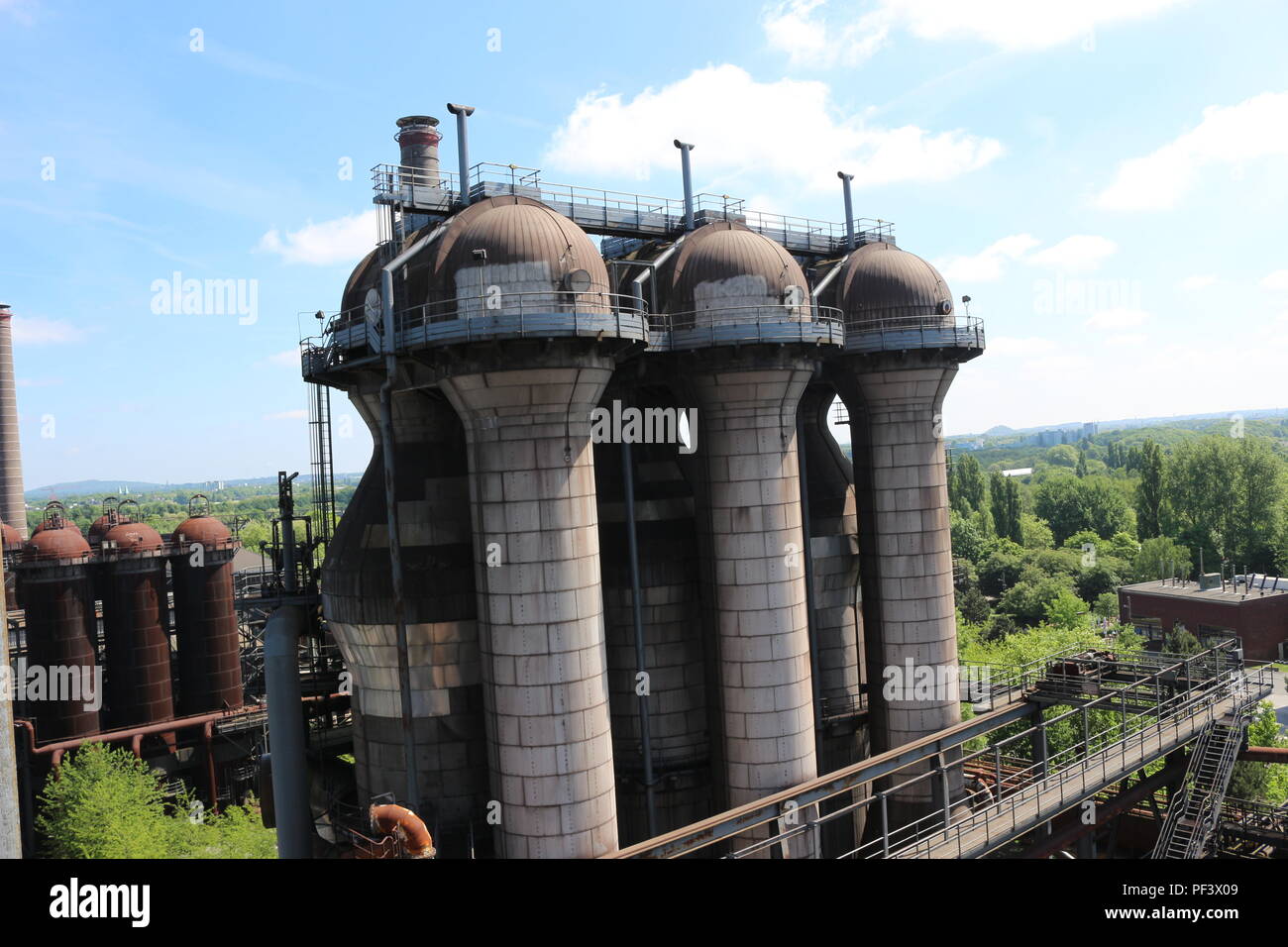 Vieux arrêter l'industrie de l'acier au Landschaftspark Duisburg Banque D'Images